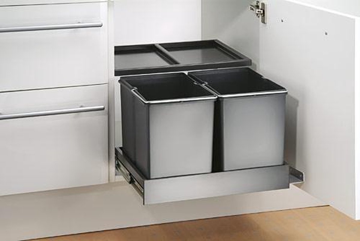 Wesco Double Shorty Plus Inbouw Prullenbak - 2 x 15 l