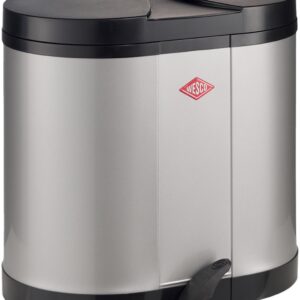 WESCO Ökosammler Prullenbak | 30 Liter | Duo Pedaalemmer (2x15 Liter) | Metaal - Zilver | Afvalscheiding - Made in Germany