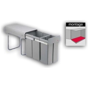 Wesco Bio Double Inbouw Prullenbak - 20 l + 10 l