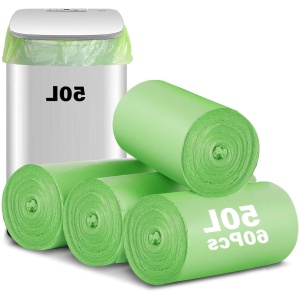 Bio-Afvalzakken 50 Liter - Composteerbare Zakken Keuken - Scheurvast - Wit - Milieuvriendelijk - Biologisch afbreekbaar - Geschikt voor GFT - Wit - 60 stuks.
