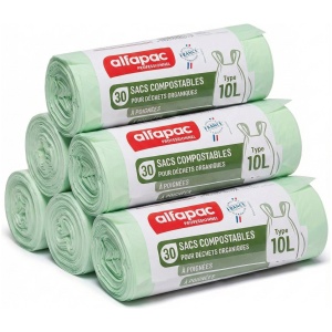 Biozakken 10 liter - 150 zakken - Composteerbaar - Biologisch Afbreekbaar - GFT afvalzakken - 15 micron sterkte - GFT zakken - Gemaakt Van Aardappelzetmeel - Composteerbare Afvalzakjes - Composter - Vuilzakken