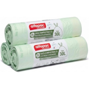 Biozakken 30 liter - 75 zakken - Composteerbaar - Biologisch Afbreekbaar - GFT afvalzakken - 15 micron sterkte - GFT zakken - Gemaakt Van Aardappelzetmeel - Composteerbare Afvalzakjes - Vuilniszak 30 liter - Vuilzakken