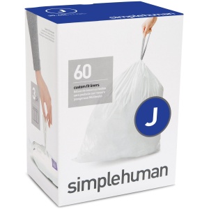 Simplehuman Afvalzak Code J - Voor Pocket Liners - Kunststof - 38-40 l - 3x20 Stuks - Wit
