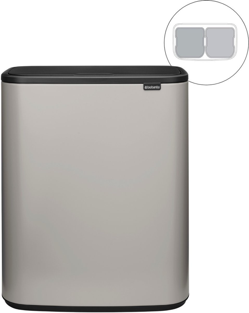 Brabantia Bo Touch Bin Prullenbak - 2 x 30 liter - Soft Grey