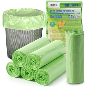 Composteerbare Afvalzakken 120 stuks 10 liter - Bio-afvalzakken voor Keuken en Kantoor - 45x50 cm Groen