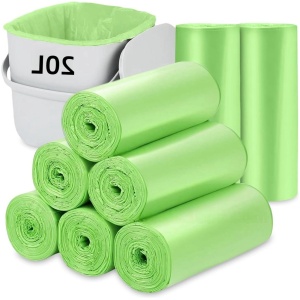 Composteerbare vuilniszakken 20L - 160 stuks dikkere voedselresten zakken - Lekvrije vuilnisvoering voor slaapkamer, badkamer, keuken - Ongeparfumeerd - 2,6 gallon - Milieuvriendelijk - Groen