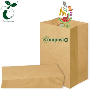 Composto GFT afvalzakken 20L x 100 stuks | 100% Composteerbare afvalzakjes | Biozakken 20 liter | GFT papieren zakken