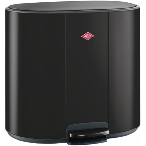 WESCO Multicollector 2 Prullenbak Afvalscheiding (2x25 Liter) | 50 Liter | Metaal - Matzwart | Duo Pedaalemmer met Soft Close en Geurfilter