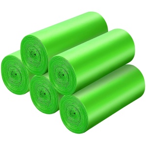 JeiibrZui Composteerbare vuilniszakken - Groene vuilniszakken - 30 liter, scheurvast, biologisch afbreekbaar - Verpakking van 100 stuks - Geschikt voor keuken- en voedselafval