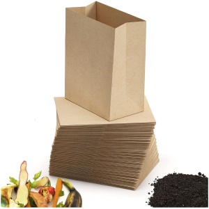 15x Composteerbare Vuilniszakken 10 Liter - Stevig & Vochtresistent Papier - Blokbodem