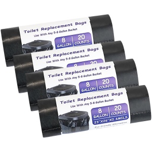 80 Stuks Composteerbare Toiletzakken 8 Gallon (30L) - Draagbaar & Bio-afbreekbaar voor Camping en Vuilnis
