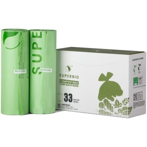 Composteerbare Vuilniszakken 33 Gallon - Sterk & Ongeparfumeerd - 40 Stuks